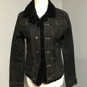 NWT Nautica denim and corduroy striped jacket